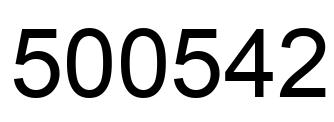 Number 500542 black image