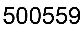Number 500559 black image
