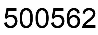 Number 500562 black image
