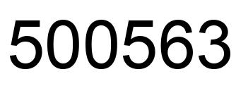 Number 500563 black image