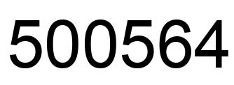 Number 500564 black image