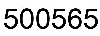 Number 500565 black image