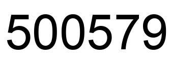 Number 500579 black image
