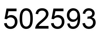 Number 502593 black image