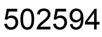 Number 502594 black image