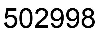 Número 502998 imagen negro