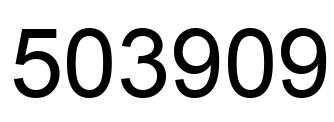 Number 503909 black image