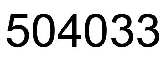 Number 504033 black image