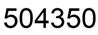 Number 504350 black image