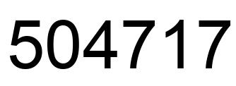 Number 504717 black image