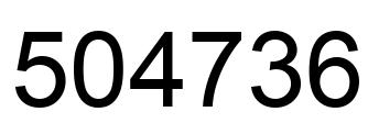Number 504736 black image