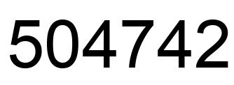 Number 504742 black image