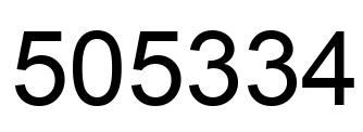 Number 505334 black image