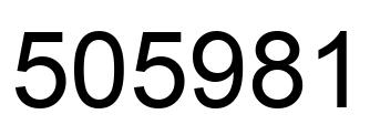 Number 505981 black image