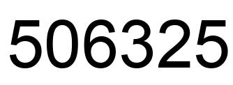 Número 506325 imagen negro