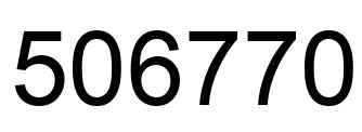 Number 506770 black image