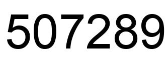 Number 507289 black image