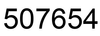 Number 507654 black image