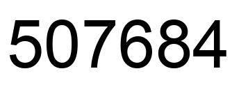Number 507684 black image