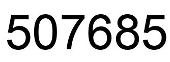 Number 507685 black image