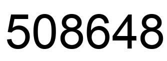 Number 508648 black image