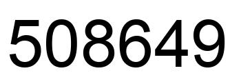 Number 508649 black image
