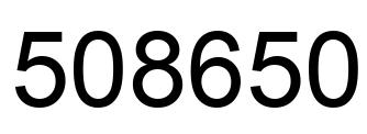Number 508650 black image