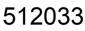 Number 512033 black image