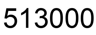 Número 513000 imagen negro