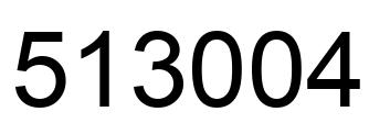 Number 513004 black image