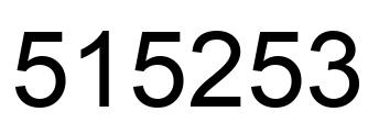 Number 515253 black image