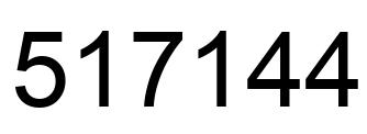 Number 517144 black image