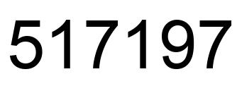 Number 517197 black image