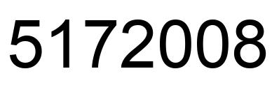 Number 5172008 black image
