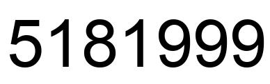 Number 5181999 black image