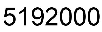 Number 5192000 black image