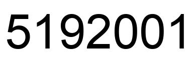 Number 5192001 black image