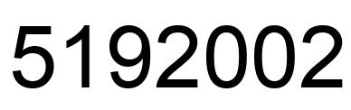 Number 5192002 black image