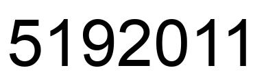 Number 5192011 black image
