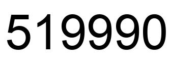 Number 519990 black image