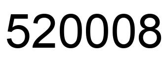 Number 520008 black image