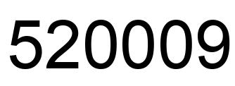 Number 520009 black image