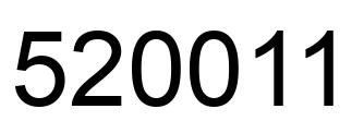 Number 520011 black image