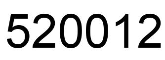 Number 520012 black image