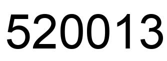 Number 520013 black image