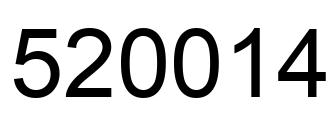 Number 520014 black image
