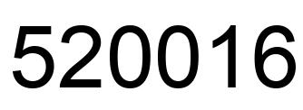 Number 520016 black image