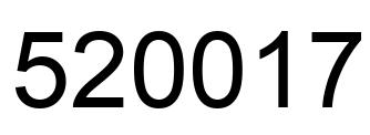 Number 520017 black image