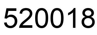 Number 520018 black image