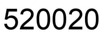 Number 520020 black image